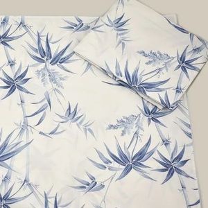 Pair of Matouk Schumacher Collection Dominique Azure Euro Shams (qty2)